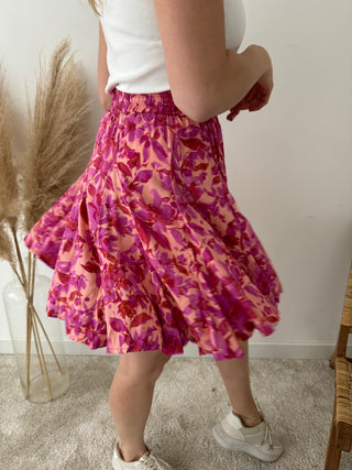 Fushia flowy summer skirt