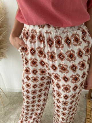 Terracotta printed pants