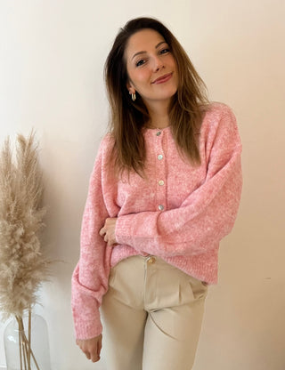Baby pink button knit