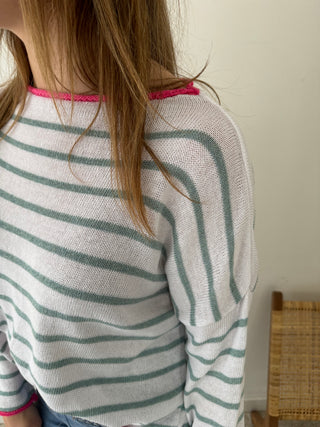 Mint striped summer knit