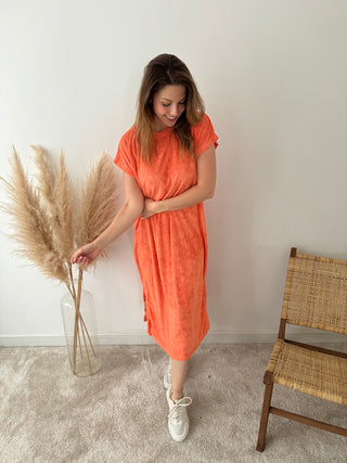 Orange terry dress
