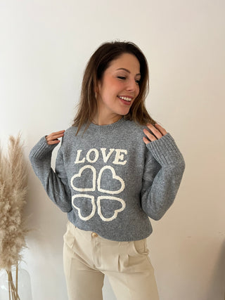 Grey love knit
