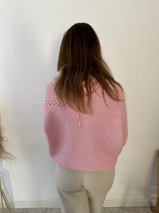 Hearts shoulder pink knit