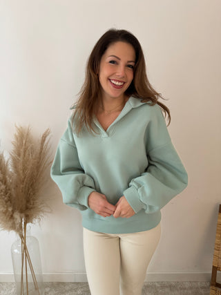 Mint polo sweater