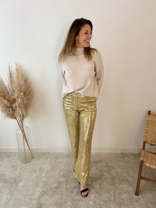 Gold glitter pants