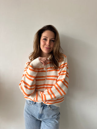 Soft striped orange knit