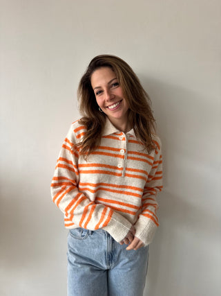 Soft striped orange knit