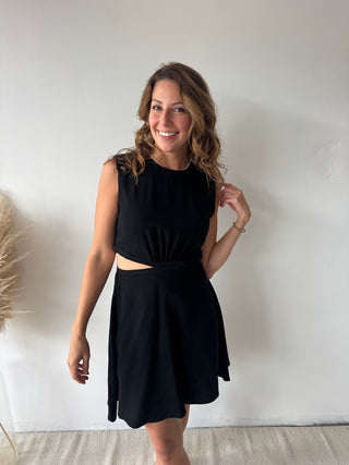 Black cut out dress