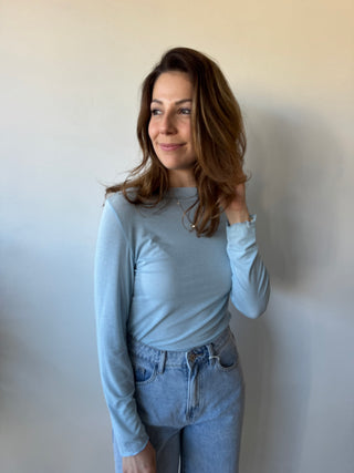 Soft blue cashmere top