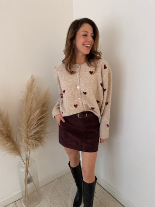 Burgundy suède skirt
