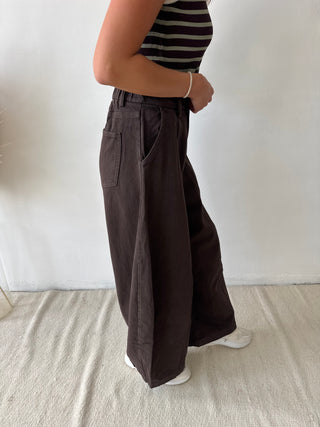 Brown barrel pants