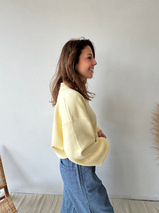 Yellow zipper knit
