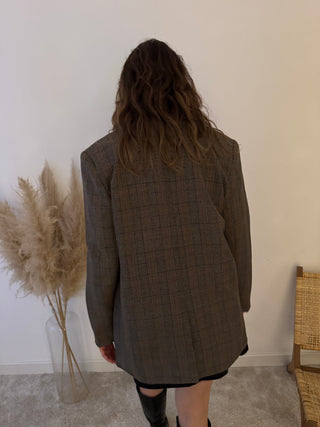 Brown checked blazer