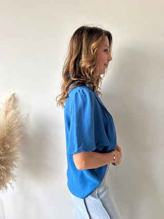 Cobalt flowy blouse