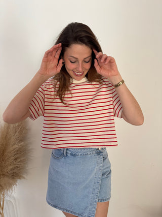 Red striped t-shirt