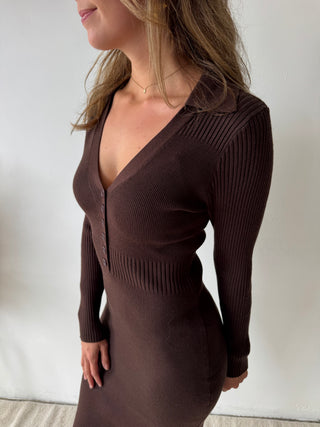Brown bodycon dress