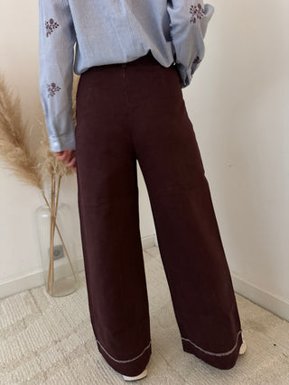 Burgundy wide jeans