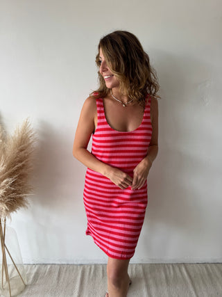Fuchsia striped dress