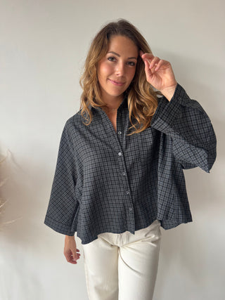 Black checked blouse