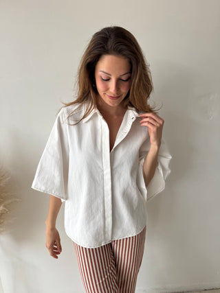 White denim top