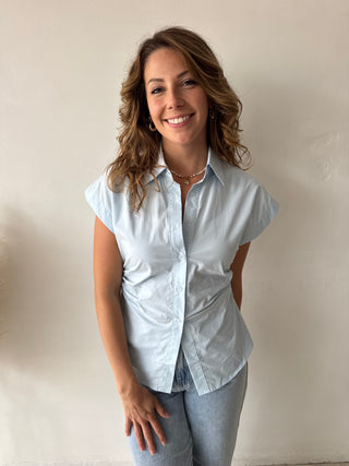 Blue centered blouse