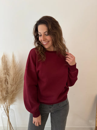 Burgundy happy sweater