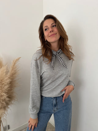 Simple grey scarf sweater