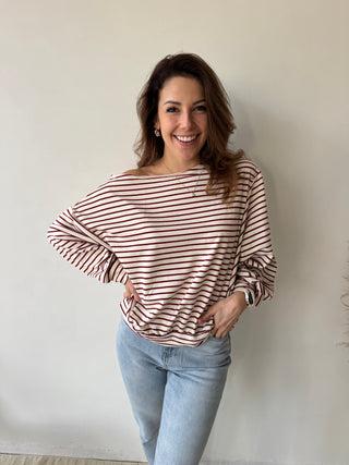 Burgundy asymmetric top