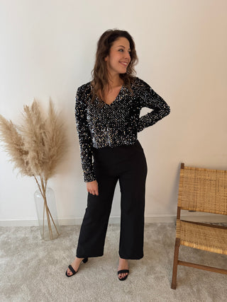 Black glitter jumpsuit