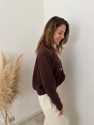 Pretty details brown knit