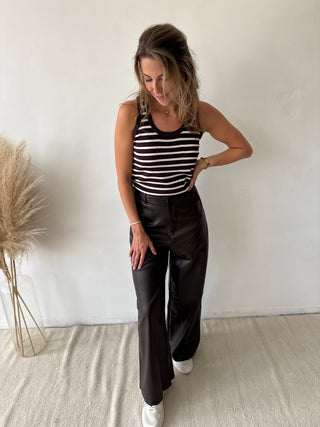 Brown leather pants