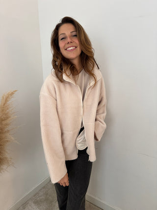 beige teddy vest
