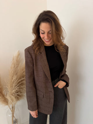 Brown check blazer