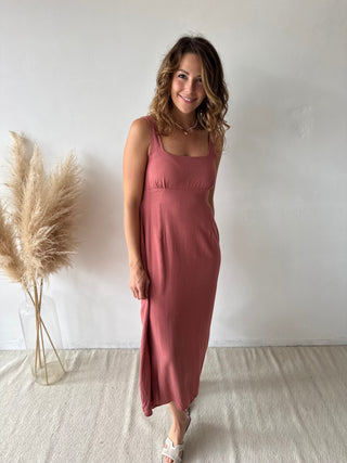 Old pink midi dress