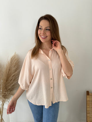 Linnen summer abricot blouse