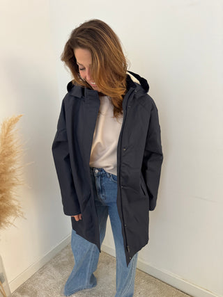 Navy rain jacket