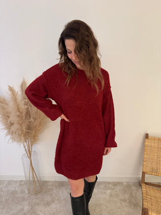 Burgundy sweater dress