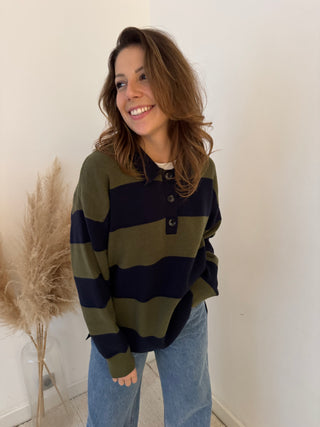 Navy green boyfriend sweater