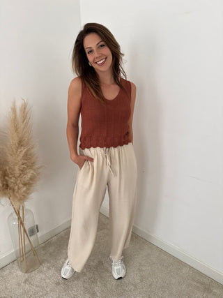 Beige summer pants