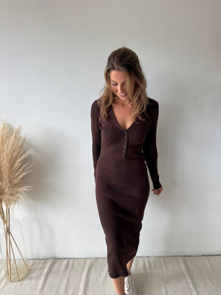 Brown bodycon dress
