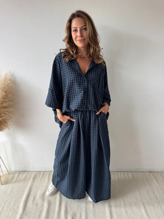 Navy vichy set