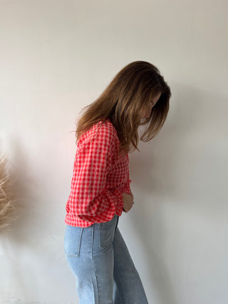 Coral vichy bouse