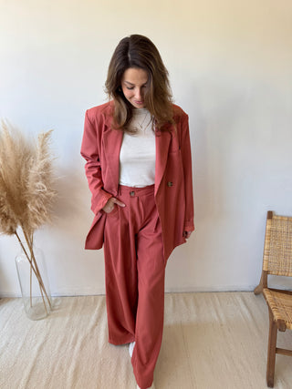 Terracotta flowy pants