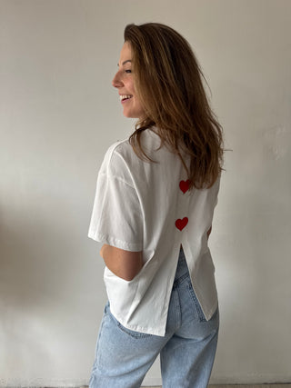 Hearts details white tee