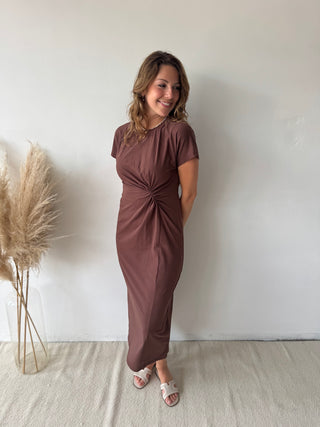 Brown knot dress
