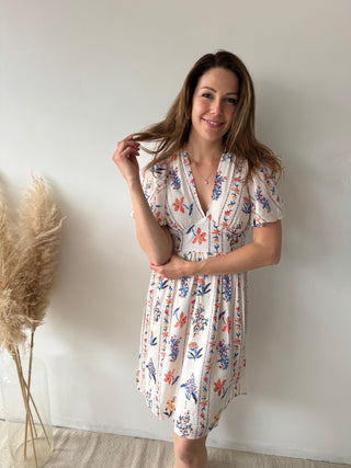 Peach blue summer dress