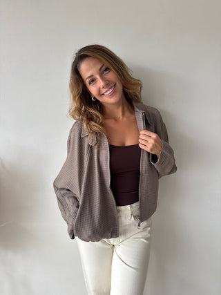 Camel checked jacket