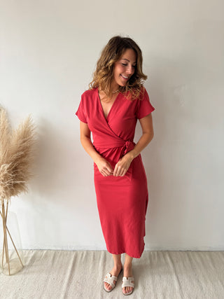 Terracotta knot split dress