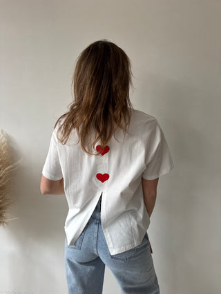 Hearts details white tee