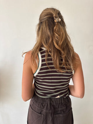 Olive brown top